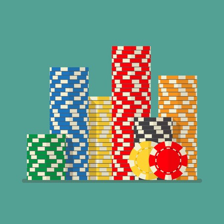 450x450 Stacks Colorful Poker Chips Vector Illustraion Royalty Free