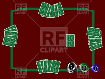 400x300 Poker Chips And Playing Cards On Gambling Table Vector Image
