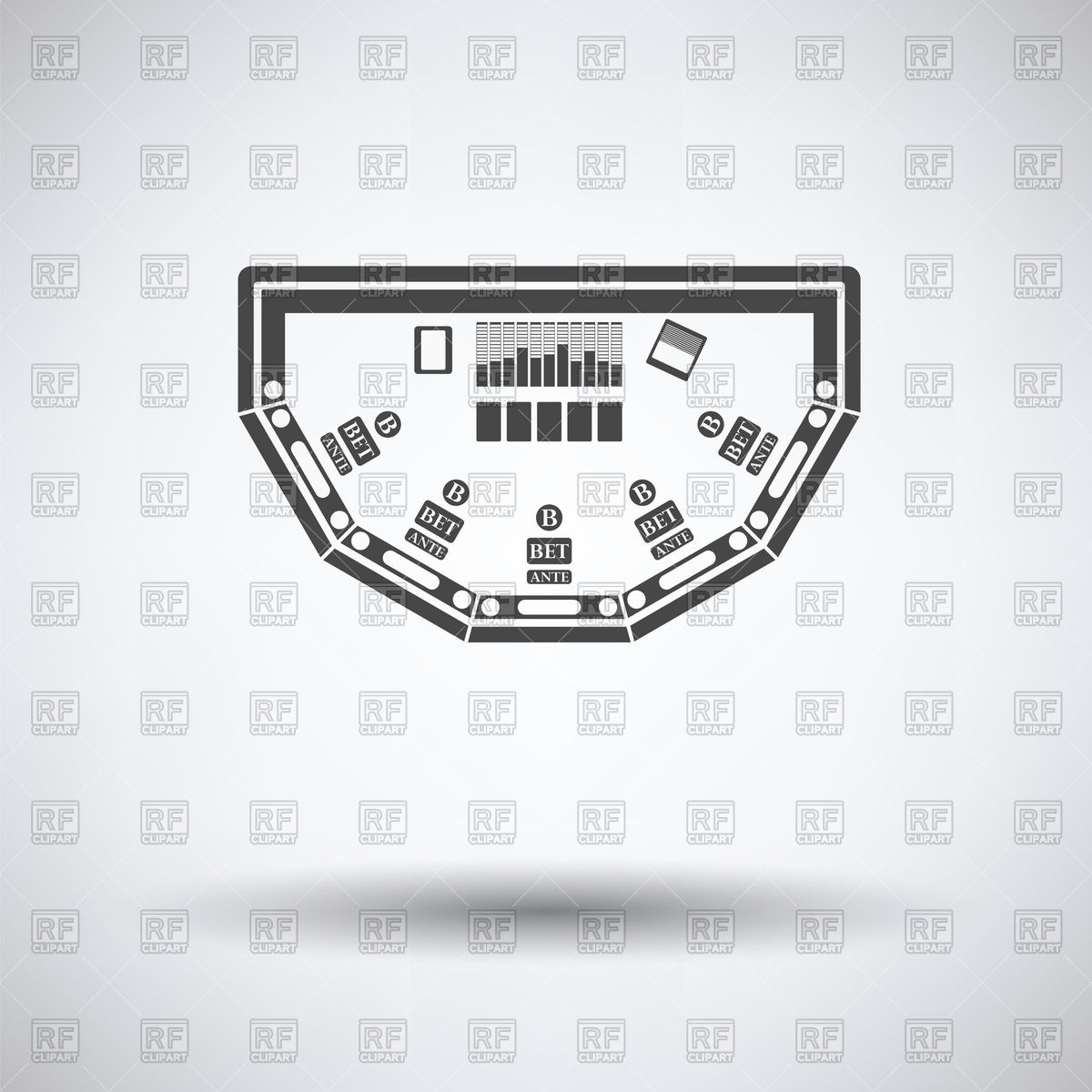 1200x1200 Poker Table Icon On Gray Background Vector Image Of Sport