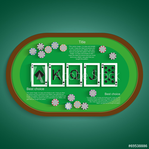 500x500 Poker Table With A Combination Of Royal Flush