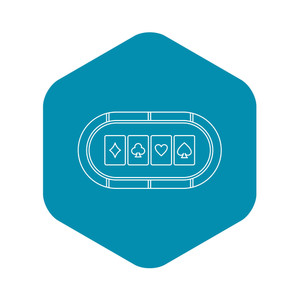 300x300 Poker Table With Playing Cards Icon Outline Illustration Of Poker