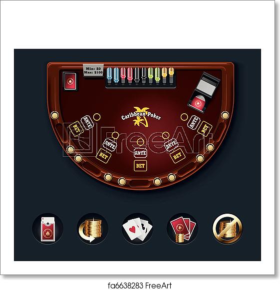 561x581 Free Art Print Of Vector Poker Table Layout Detailed Poker Casino