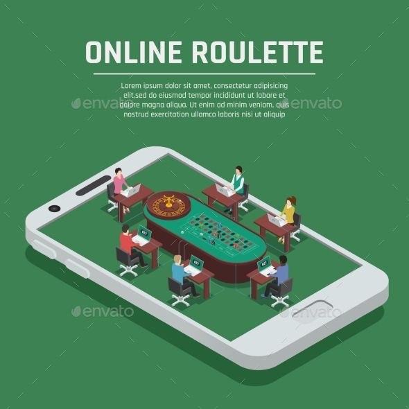 590x590 Online Casino Gambling Advertisement Poster With Roulette Payers