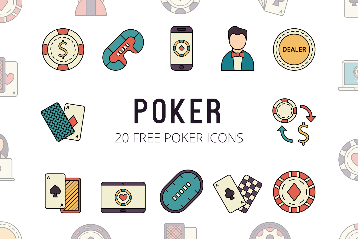 1440x960 Poker Vector Free Icon Set