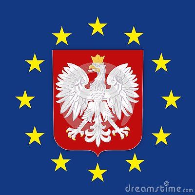 400x400 Polish Coat Of Arms On The European Union Flag, Vector