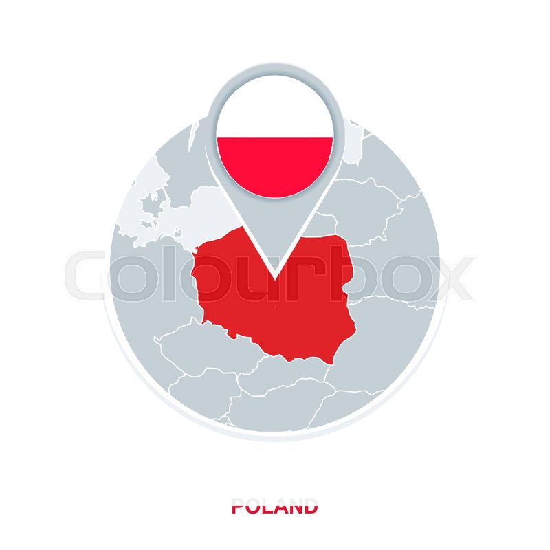 800x800 Poland Map And Flag, Vector Map Icon Stock Vector Colourbox