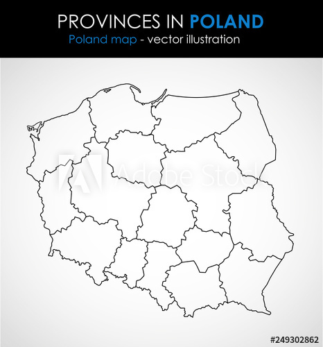 466x500 Poland Map Outline Graphic Vector Illustration