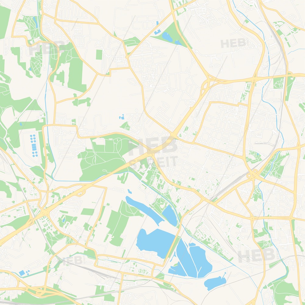 1000x1000 Sosnowiec, Poland Vector Map