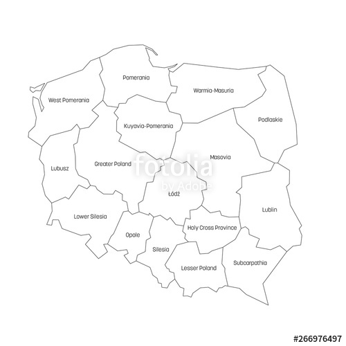 500x500 Voivodeships Of Poland Map Of Regional Country Administrative