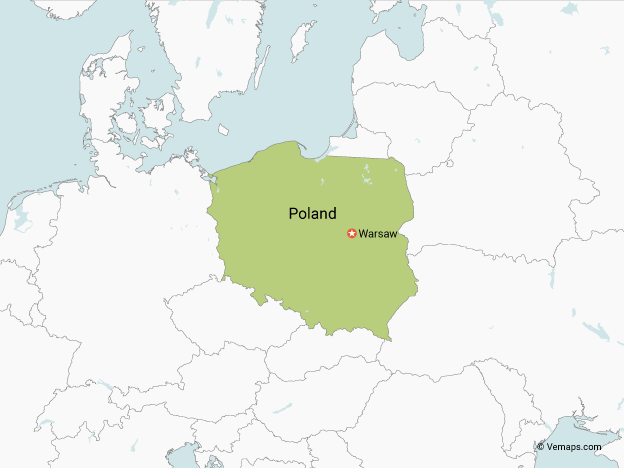 624x468 Map Of Poland With Neighbouring Countries Maps With Neighbouring
