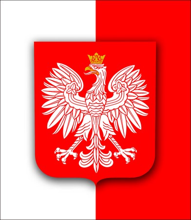 392x450 Poland Flag With White Royal Eagle, Coat Of Arms Of Poland, Vector