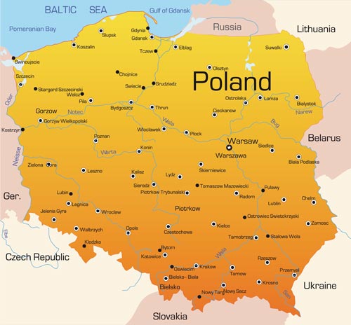 500x464 Poland Vector Maps