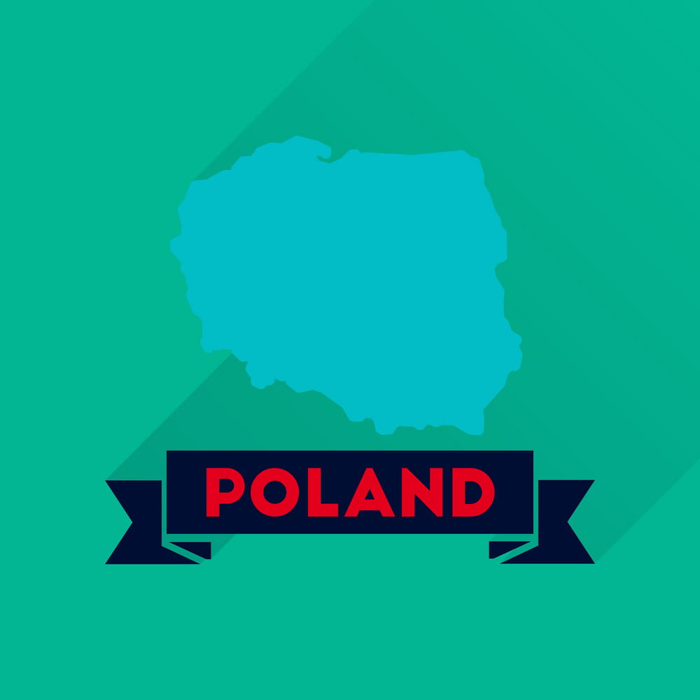 1000x1000 Flat Icon With Long Shadow Map Of Poland Vector