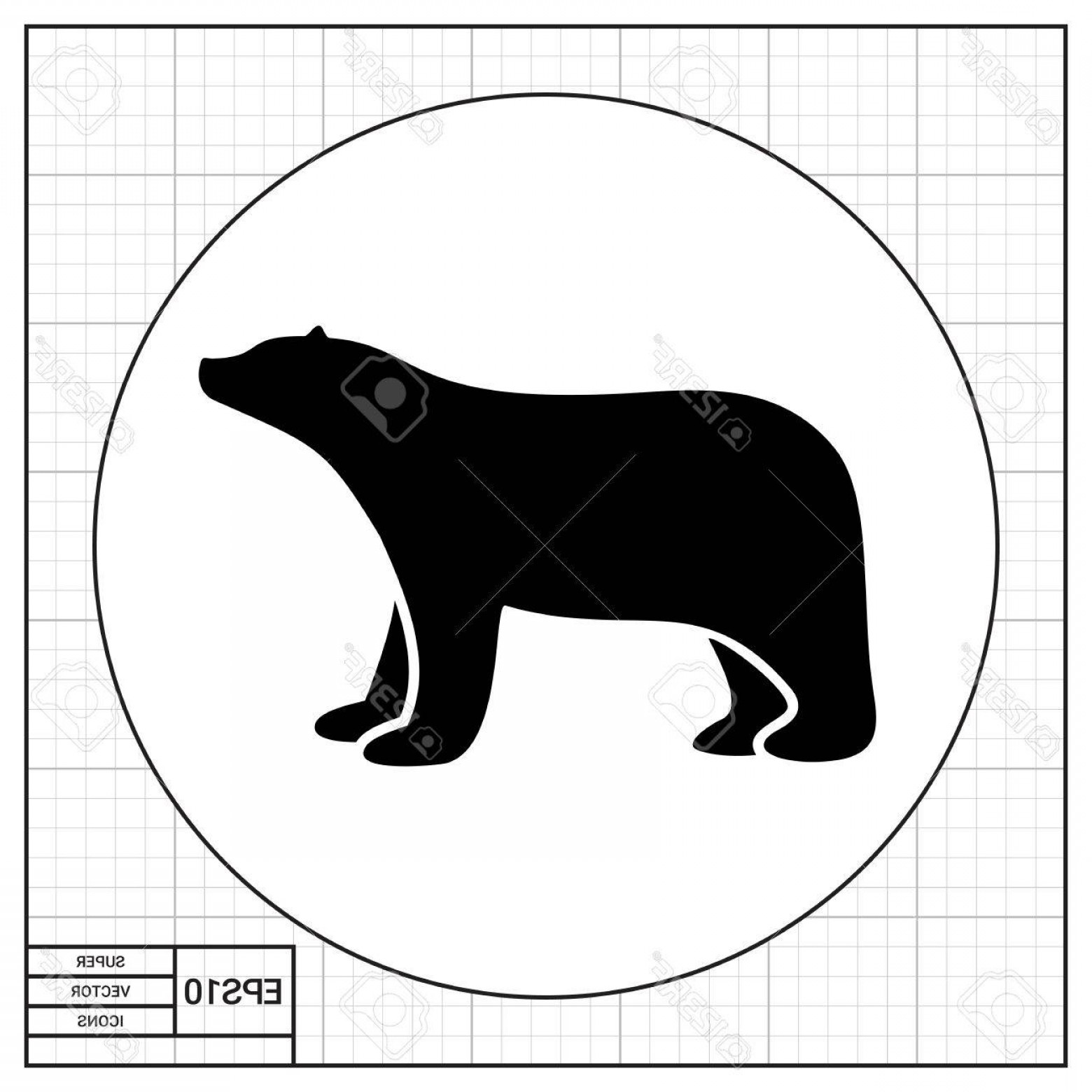 Photostock Vector Vector Icon Of Dark Realistic Polar Bear 1560x1560 Photostock Vector Vector Icon Of Dark Realistic Polar Bear