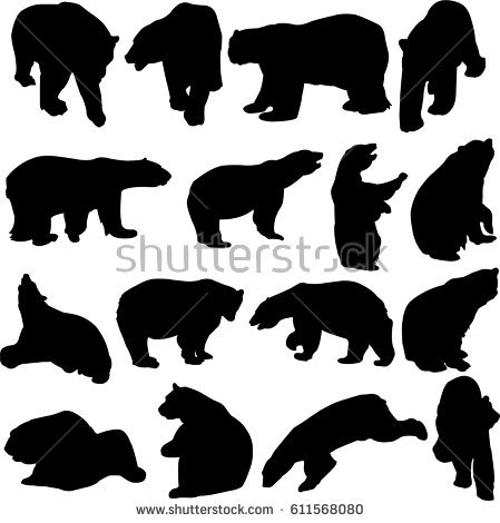 Polar Bear Silhouette Vector 449x470 Polar Bear Silhouette Vector