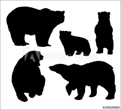 Set Of Isolated Hand Drawn Polar Bear Silhouettes 500x454 Set Of Isolated Hand Drawn Polar Bear Silhouettes