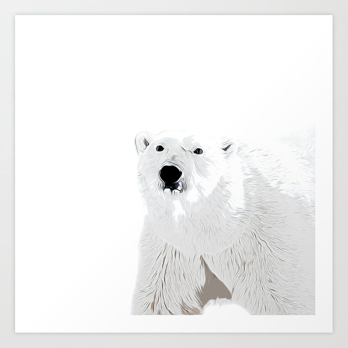 700x700 Polar Ice Bear Vector Art White Art Print