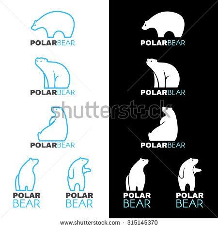 450x470 Blue White Polar Bear Logo Vector Design