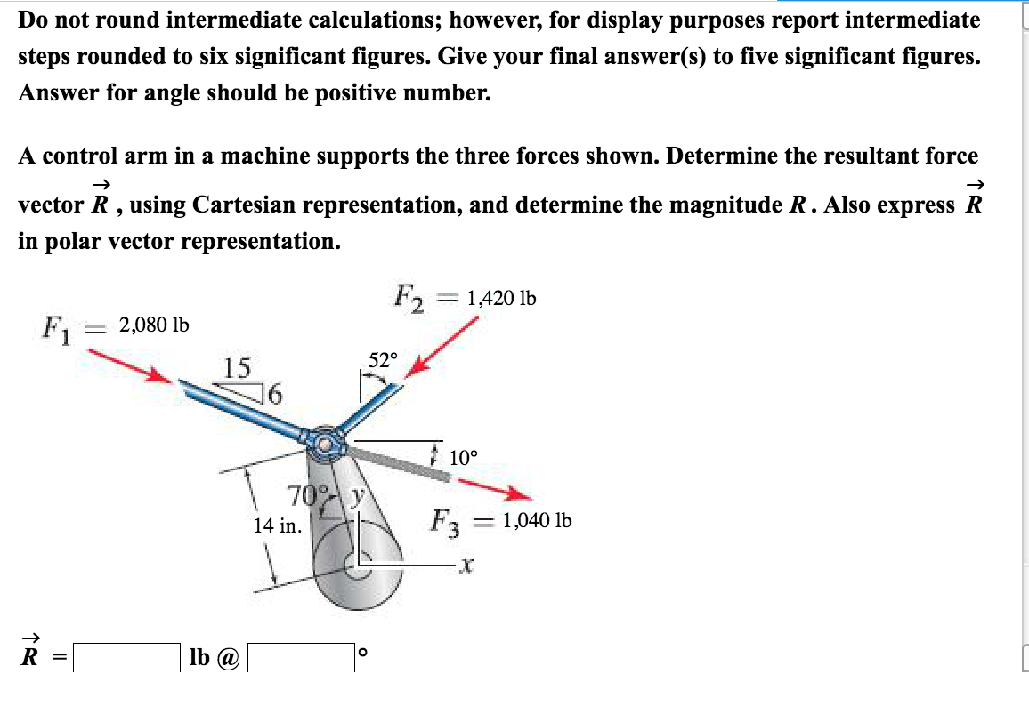 1156x812 Solved A Control Arm In A Machine Supports The Three Forc