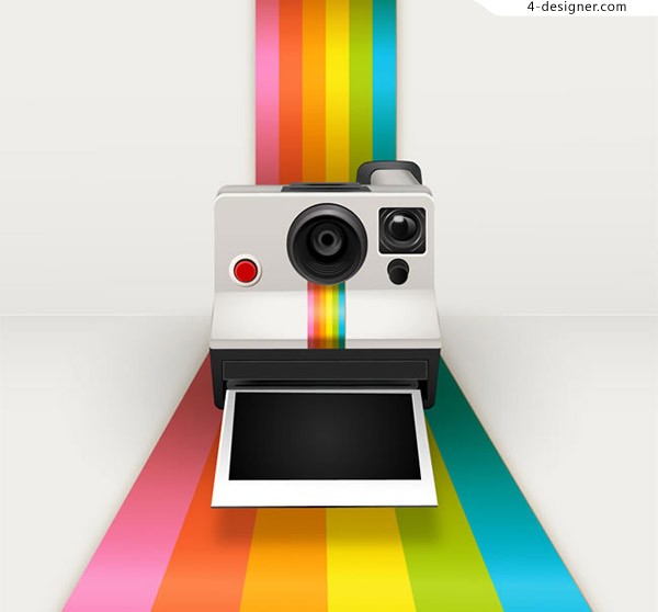 Designer Polaroid Camera Vector 600x558 Designer Polaroid Camera Vector
