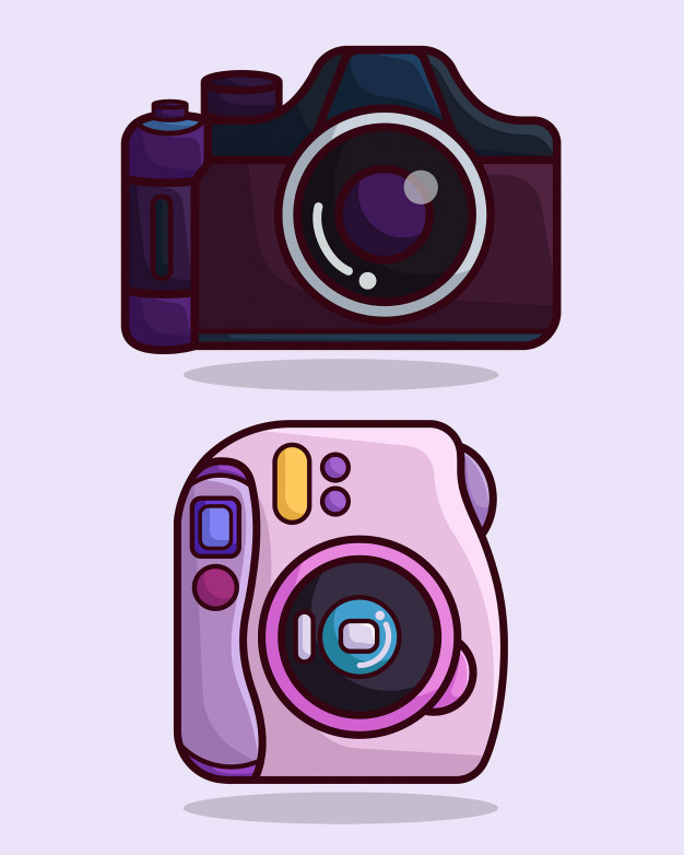 Slr And Instax Camera Vector Premium Download 626x782 Slr And Instax Camera Vector Premium Download