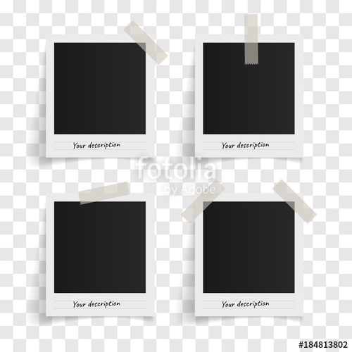 500x500 Set Of Polaroid Vector Photo Frames On Sticky Tape