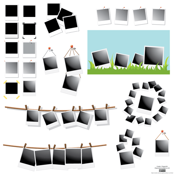 600x600 Free Polaroid Frames Free Vector Set Files, Vectors Graphics