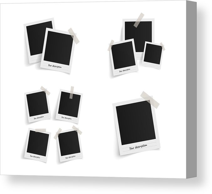 678x622 Set Of Polaroid Vector Photo Frames On Sticky Tape On White
