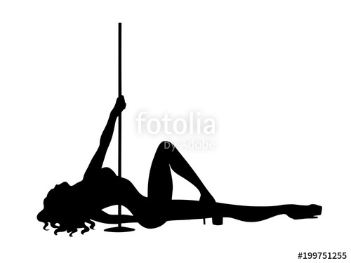 Black Vector Silhouette Of Girl And Pole On A White Background 500x375 Black Vector Silhouette Of Girl And Pole On A White Background