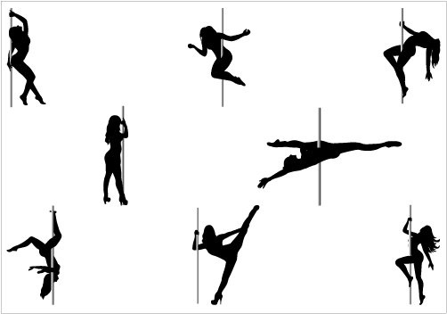 Pole Dancer Silhouette Vector 502x352 Pole Dancer Silhouette Vector