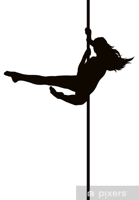 Pole Dancer Woman Vector Silhouette Wall Mural 486x700 Pole Dancer Woman Vector Silhouette Wall Mural