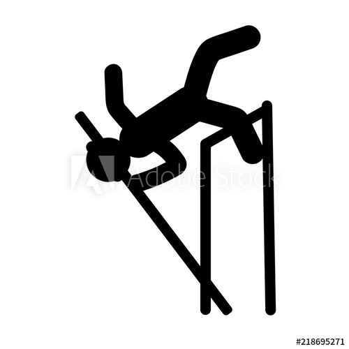 500x500 Pole Vault Icon Vector Isolated On White Background, Pole Vault