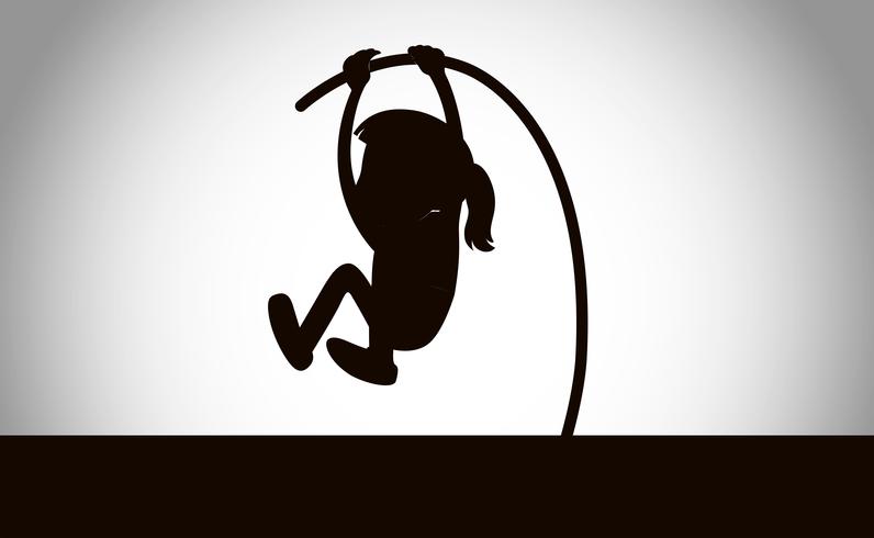 796x490 Silhouette Of A Girl Pole Vaulting Vector