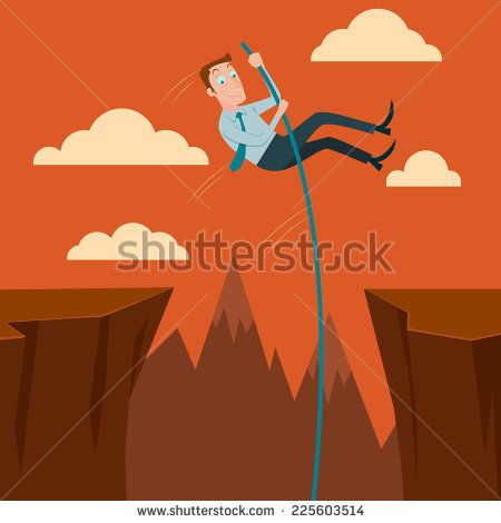 450x470 Businessman Crossing The Chasm With The Pole Vault Vector