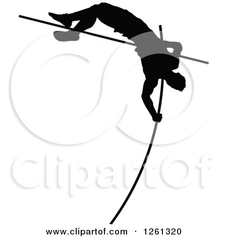 450x470 Cartoon Of A Pole Vault Girl In A Field