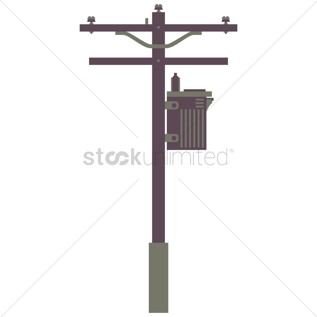 1300x1300 Electric Pole Vector Image