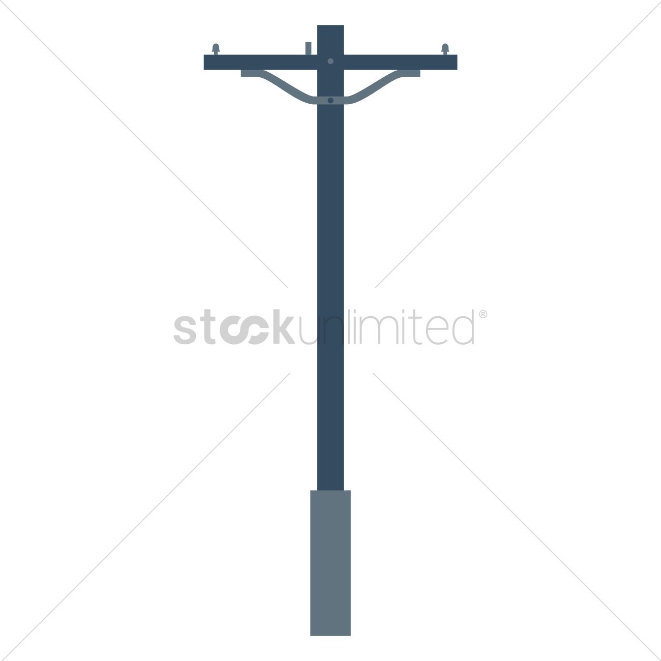 1300x1300 Electric Pole Vector Image
