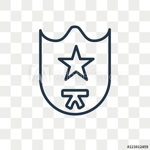 500x500 Police Badge Vector Icon Isolated On Transparent Background