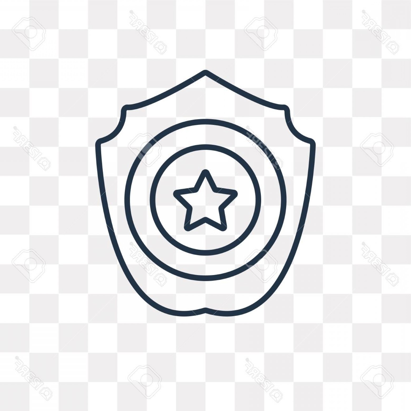 1560x1560 Photostock Vector Police Badge Vector Outline Icon Isolated