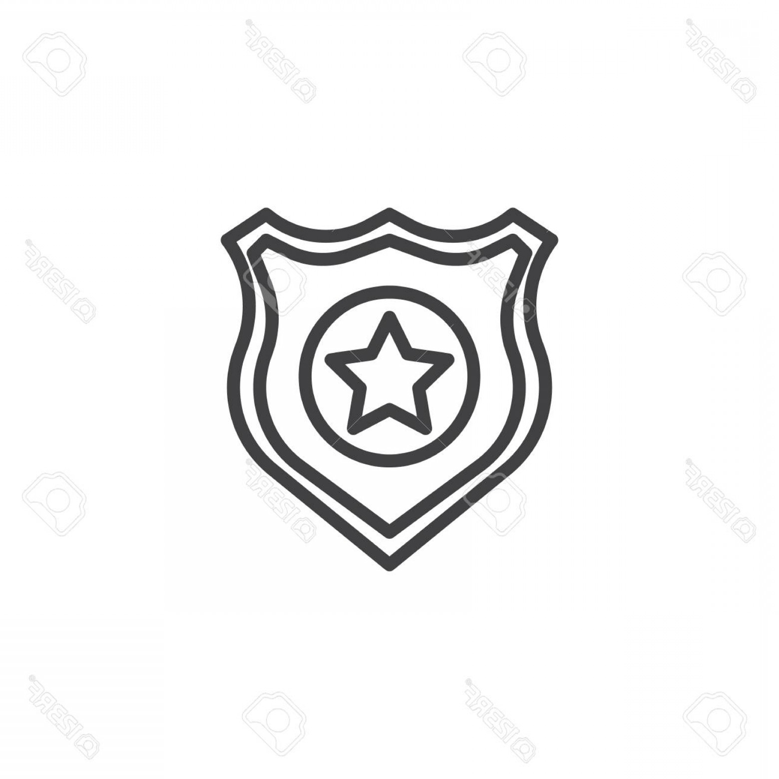 1560x1560 Photostock Vector Police Badge Outline Icon Linear Style Sign