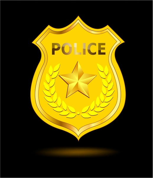 518x600 Gold Police Badge Free Vector In Adobe Illustrator