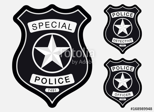 500x364 Police Badge Simple Monochrome Sign Stock Image And Royalty Free