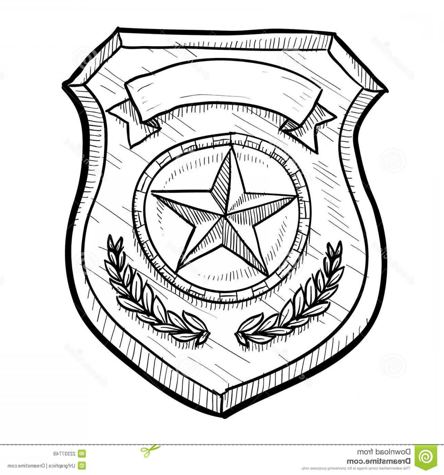 1560x1668 Royalty Free Stock Images Police Security Badge Sketch Image