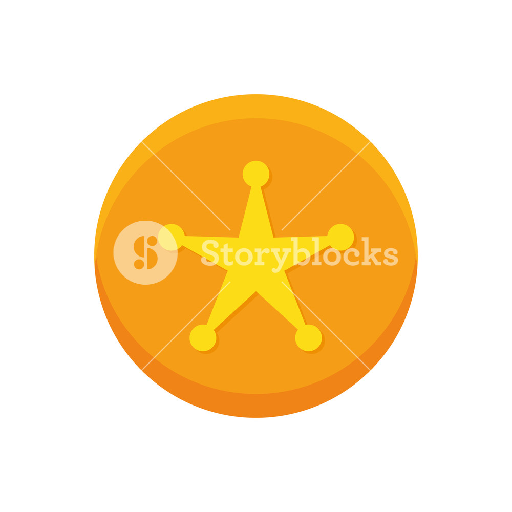 1000x1000 Star Golden Police Badge Vector Illustration Design Royalty Free