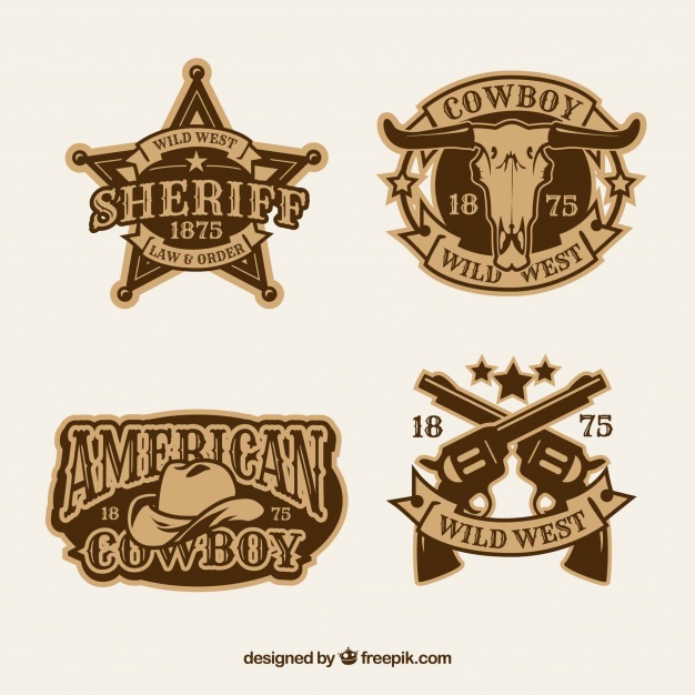 626x626 Cowboy Label And Badge Collection Vector Free Download