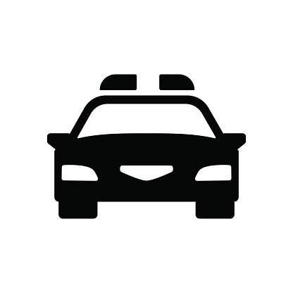 416x416 Police Car Vector Illustration Premium Clipart