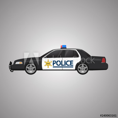 500x500 Police Car Vector, Side View Usa Police