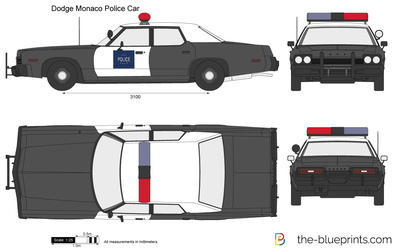 400x249 Dodge Monaco Police Car Vector Drawing