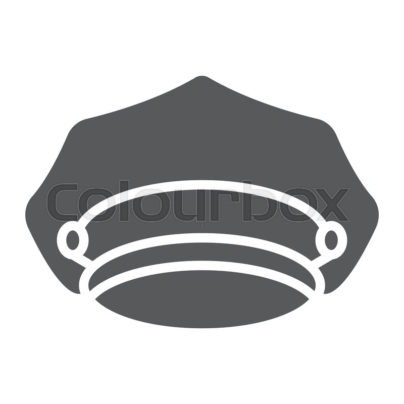 800x800 Police Hat Glyph Icon, Police And Stock Vector Colourbox