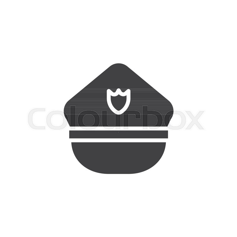 800x800 Police Hat Icon Vector, Filled Flat Stock Vector Colourbox